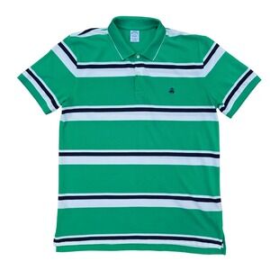 Brooks Brothers Polo Men's XXL Chest 46" Green Striped Performance Polo Slim Fit